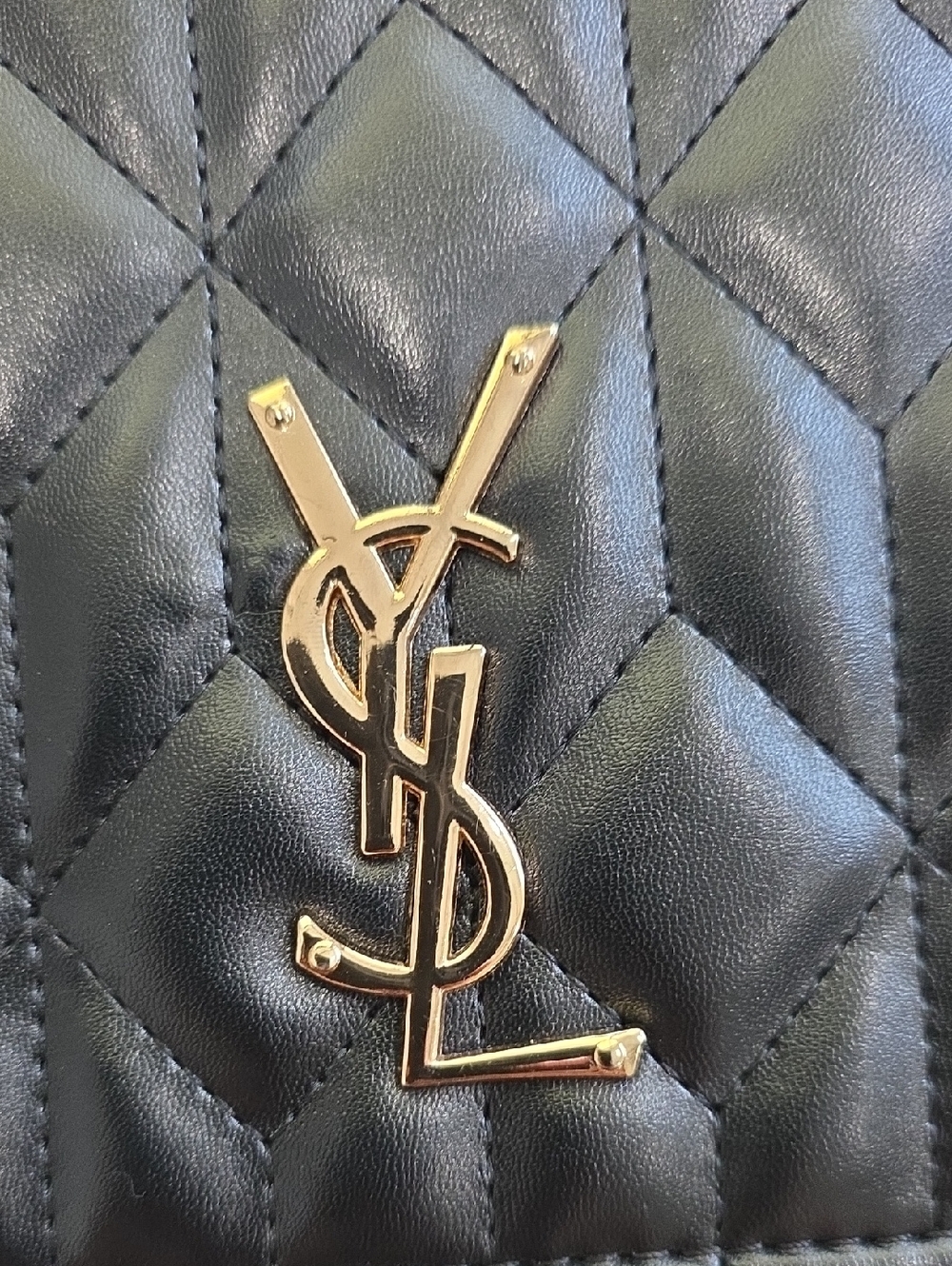 Yves Saint Laurent Black Quilted Leather Crossbody with Gold Chain - Picture 9 of 11